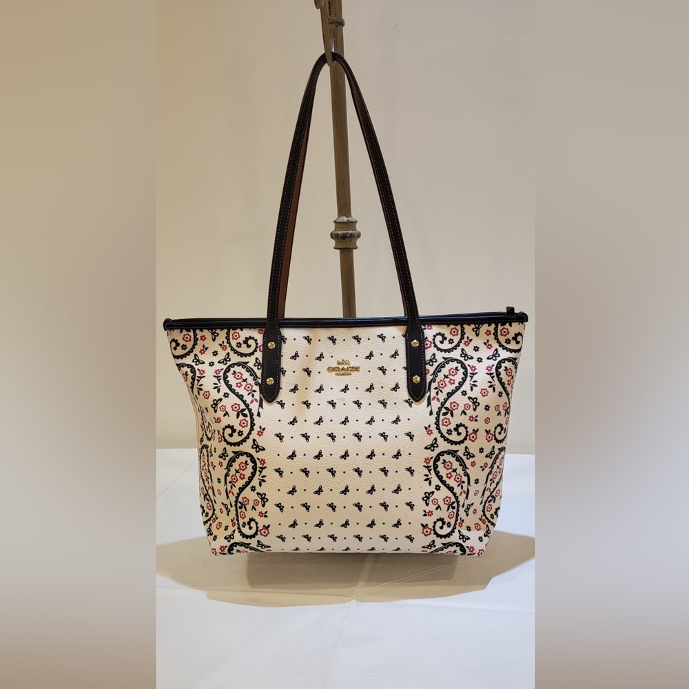 COACH City Butterfly Bandana print tote